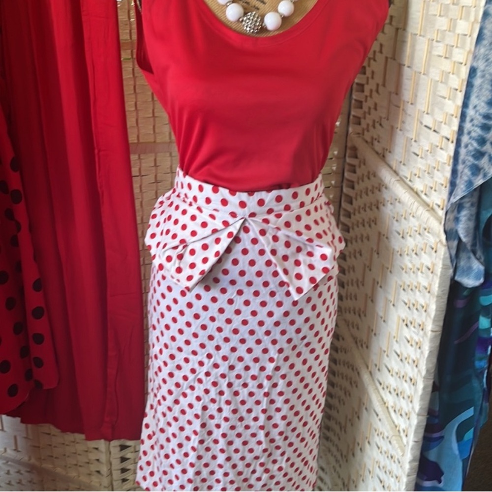 Red and White Polkadot Skirt